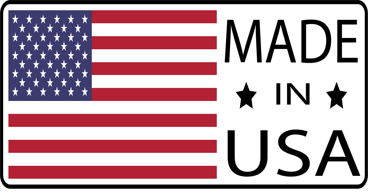 Fiesta 'Made in the USA' sticker, an American flag with text